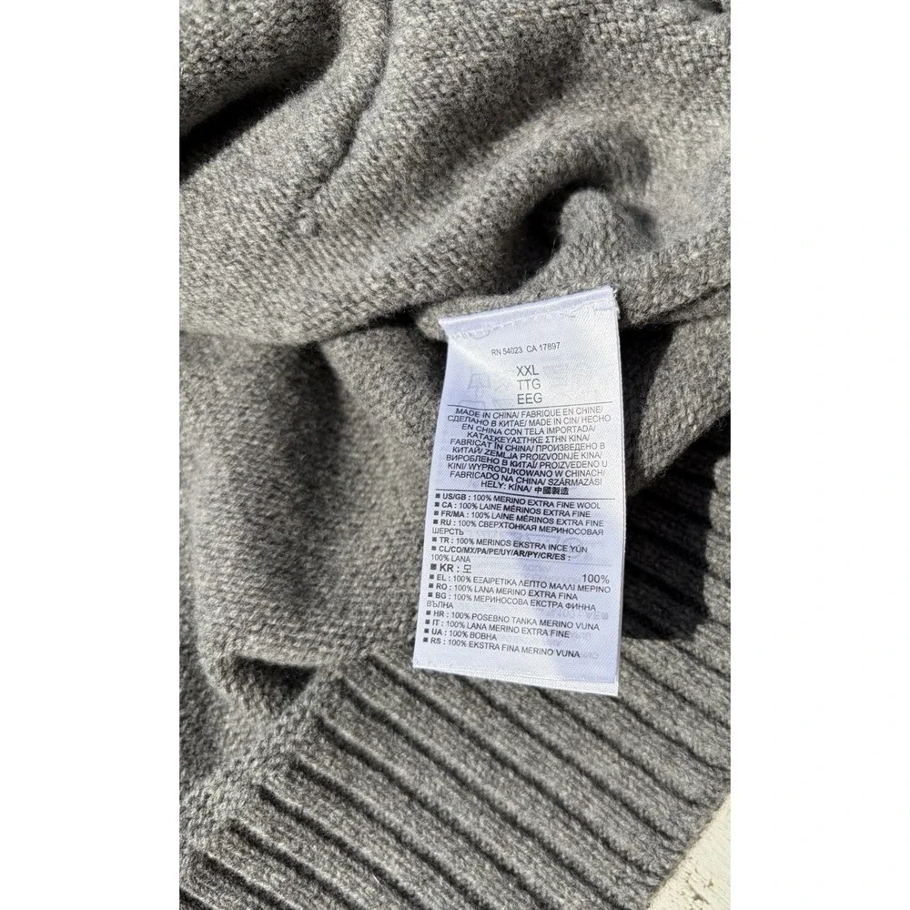 Men's Banana Republic Sweater Gray Solid 2XL Toggle Professor Fisherman Cardigan